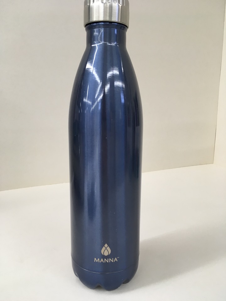 Blue metal bottle